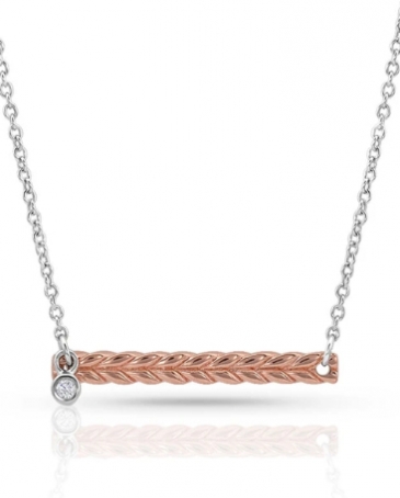 Montana Silversmiths® Ladies' Rose Gold Braided Bar Necklace
