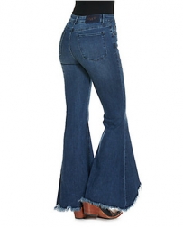 Grace in LA Ladies' Frayed Bell Bottom Jeans