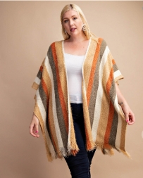 Kori® Ladies' Eyelash Striped Poncho