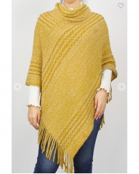 Just 1 Time® Ladies' Mustard Cowl Neck Poncho