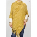 Just 1 Time® Ladies' Mustard Cowl Neck Poncho