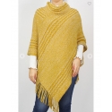 Just 1 Time® Ladies' Mustard Cowl Neck Poncho