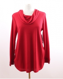 Just 1 Time® Ladies' Red Cowl Neck Top