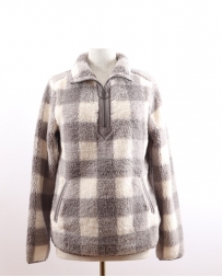 Kerenhart® Ladies' Grey Plaid 1/4 Zip Fleece