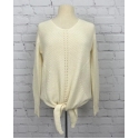 Pine Apparel® Ladies' Ivory Tie Front Sweater