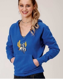 Roper® Ladies' Bucking Horse V Neck Hoodie