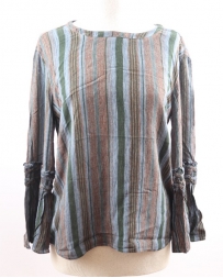 Scully Leather® Ladies' Striped Bell Sleeve Blouse