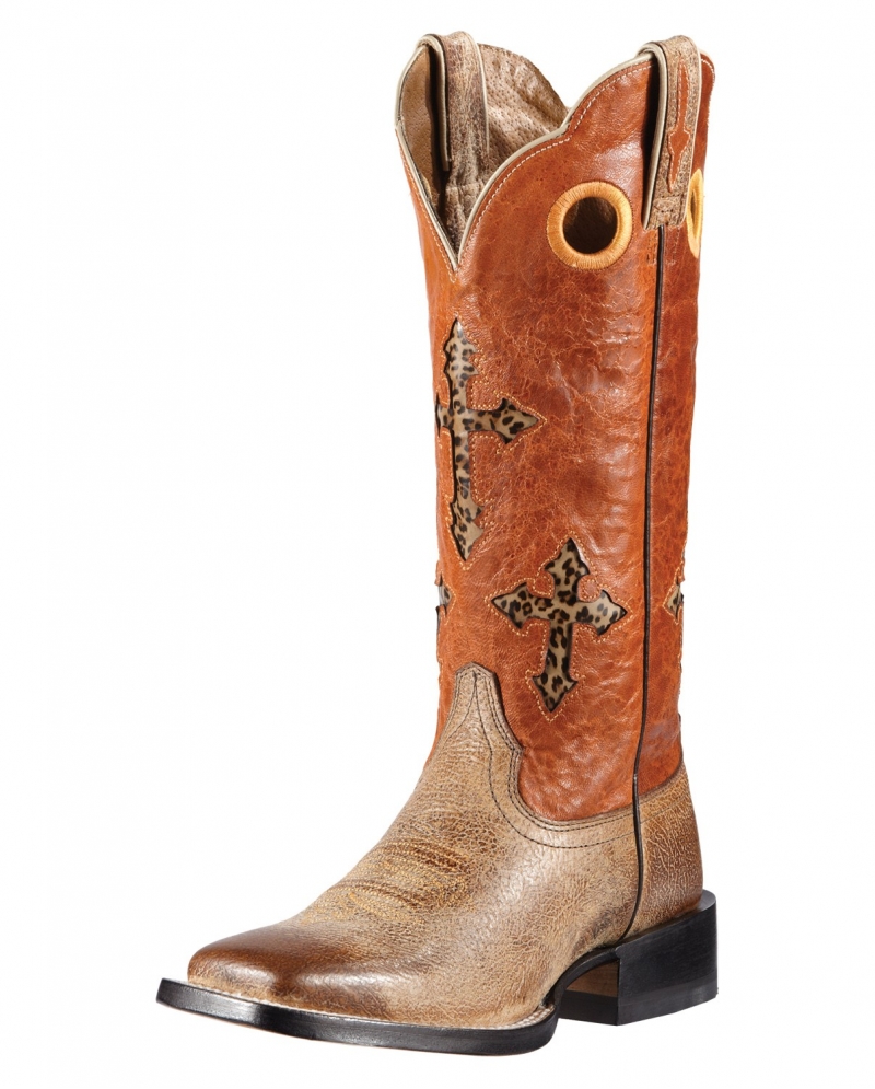 orange ariat boots
