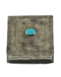 J. Alexander Rustic Silver® Silver Stamped Box W/Turquoise