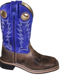 Smoky Mountain® Boots Kids' Dusty Blue/Brown Square Toe