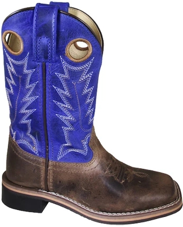 Smoky Mountain® Boots Kids' Dusty Blue/Brown Square Toe