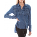 Scully Leather® Ladies' Fringed Denim Blouse