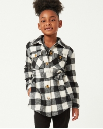 Girls' Hayden Belted Plaid Shacket