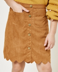 FashionGo® Girls' Scalloped Faux Suede Skirt