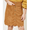 Girls' Scalloped Faux Suede Skirt
