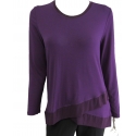 Ladies' Crossover Hem Long Sleeve Top