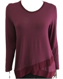 Ladies' Crossover Hem Long Sleeve Top