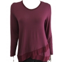 Ladies' Crossover Hem Long Sleeve Top