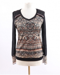 Just 1 Time® Ladies' Sheer Aztec Top