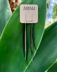 Astali® Ladies' Black Feather Earrings