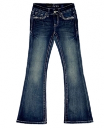 Grace in LA Girls' Med Wash Bootcut Jeans