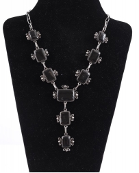 Just 1 Time® Ladies' Silver/Black Necklace Set