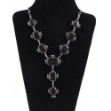 Just 1 Time® Ladies' Silver/Black Necklace Set
