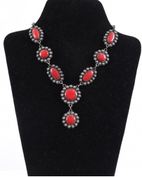 Just 1 Time® Ladies' Silver/Red Necklace Set
