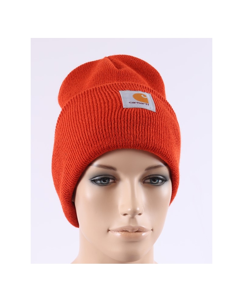 Carhartt  Bonnet orange brique acrylic watch hat