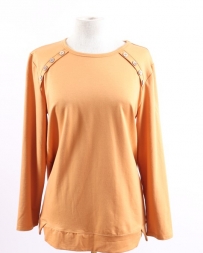 Just 1 Time® Ladies' Button Detail LS Top