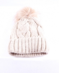 Just 1 Time® Ladies' Beige Cable Weave Beanie