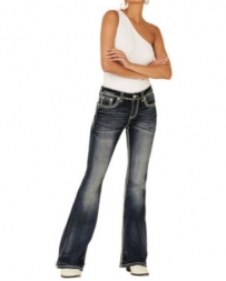 Grace in LA Ladies' Med Wash Cactus Jeans