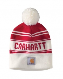 Carhartt® Ladies' Pom Pom Cuffed Logo Beanie