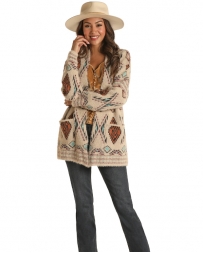 Rock and Roll Cowgirl® Ladies' Aztec Cardigan With Pockets
