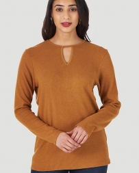 Wrangler® Ladies' Long Sleeve Keyhole Top