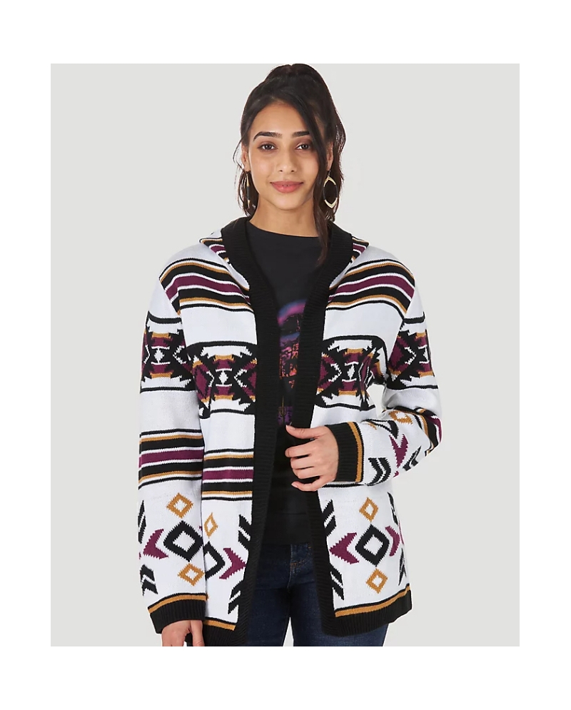 Wrangler Retro® Ladies' Hooded Aztec Cardigan