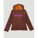 Wrangler® Girls' Leopard Print Logo Hoodie