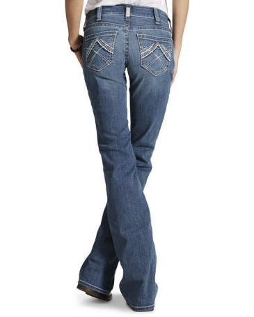 Ariat® Ladies' R.E.A.L. Mid Rise Stretch Whipstitch Boot Cut Jean
