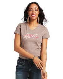 Ariat® Ladies' Script Logo Tee Dark Grey