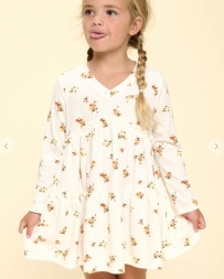 ODDI® Girls' Floral Print Babydoll Dress