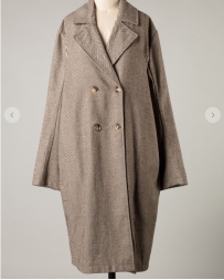 She + Sky® Ladies' Herringbone Long Coat