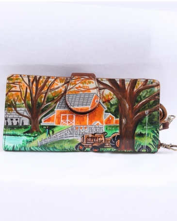 hand painted clutch