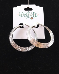 West & Co.® Ladies' Silver Tooled Hoop Earrings