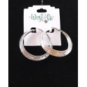 West & Co.® Ladies' Silver Tooled Hoop Earrings