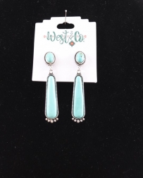 West & Co.® Ladies' Turquoise Elongated Earrings