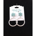 West & Co.® Ladies' Dangle Hoop Turq Post Earring