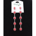 West & Co.® Ladies' Red 5 Stone Drop Earrings