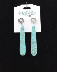 West & Co.® Ladies' Turquoise Slab Post Earrings
