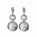 West & Co.® Ladies' Double Concho Turq Post Earrings