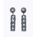 West & Co.® Ladies' Silver Burst Elongated Earring